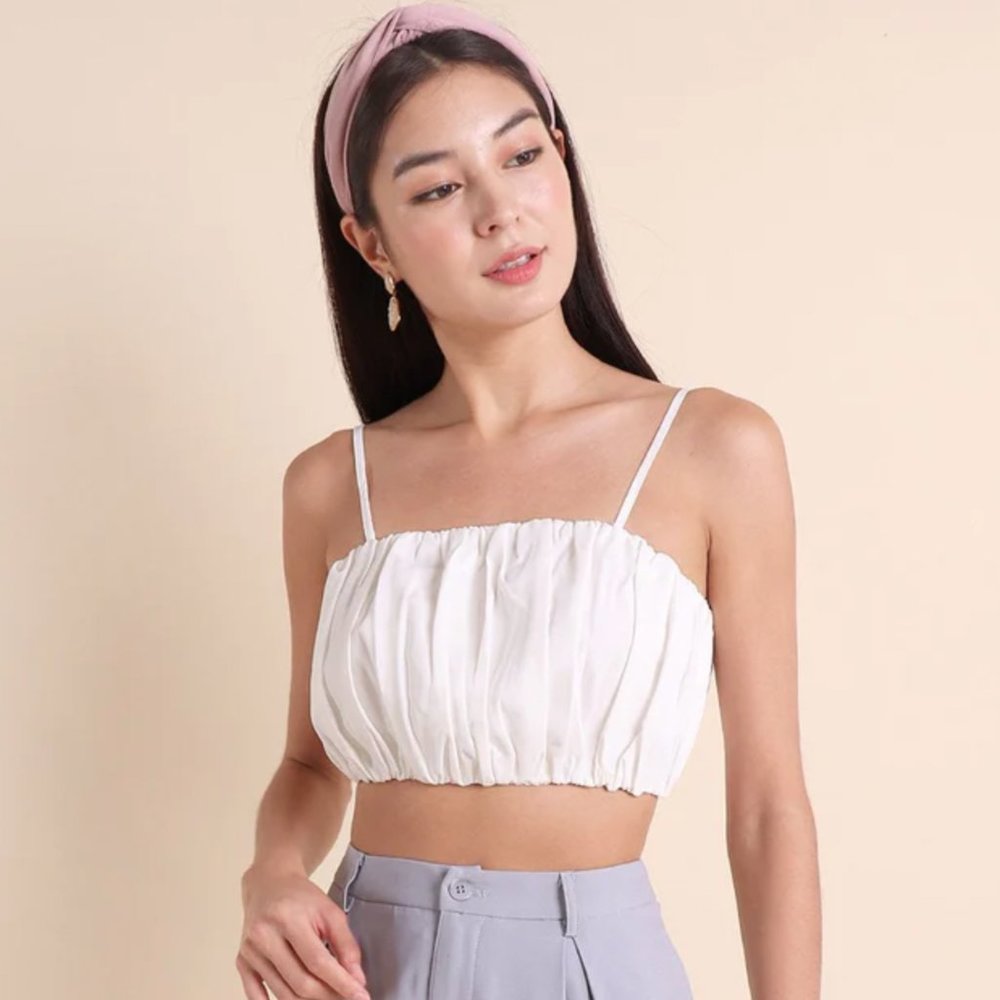 Neonemello White Crop Top